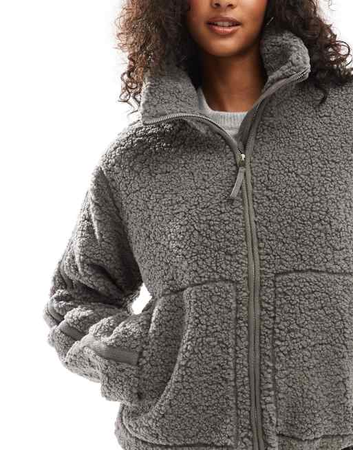 Threadbare borg zip through jacket in grey, 4 of 4