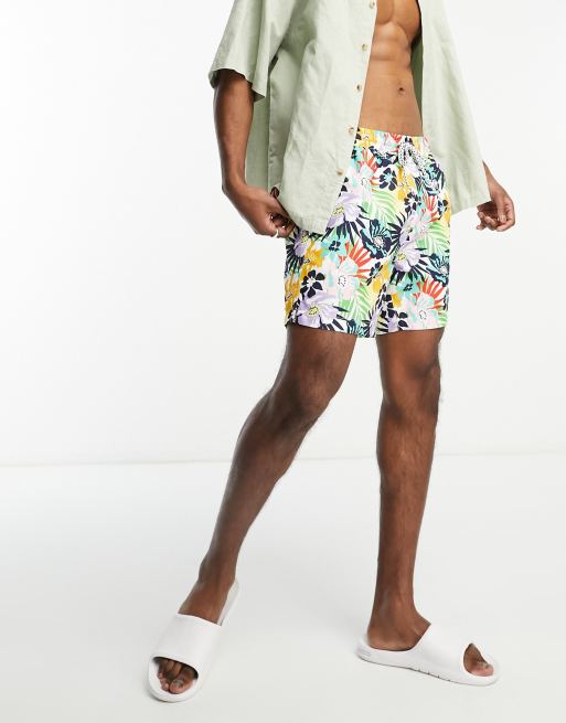 Threadbare - Brava - Zwemshort in felgekleurde bloemenprint