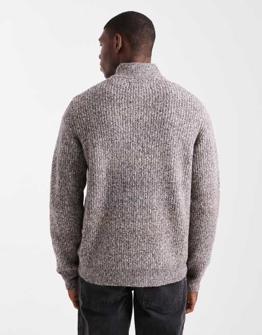 Threadbare – Brązowy sweter z suwakiem pod szyją, 3 z 5