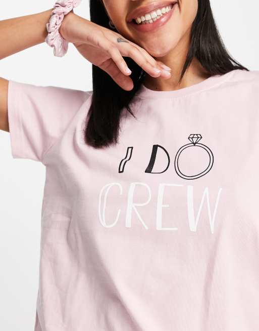 Threadbare bridesmaid I do crew pyjama and scrunchie set in pink, 4 of 4