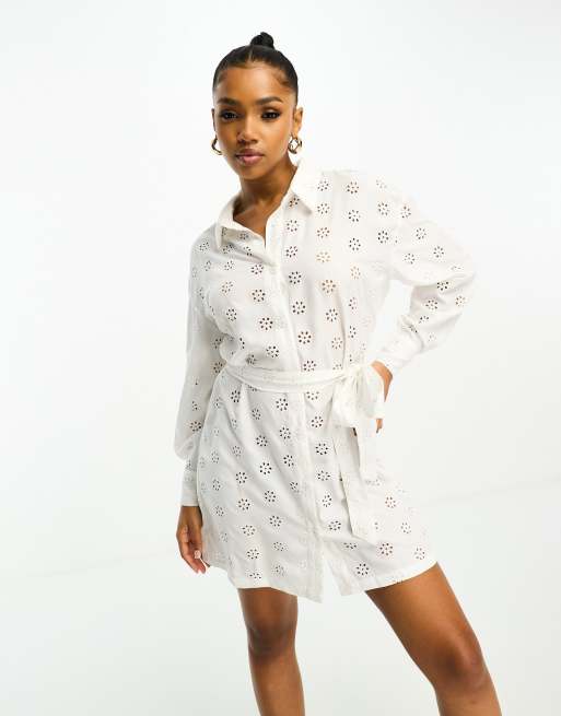 Tie waist hot sale shirt dress