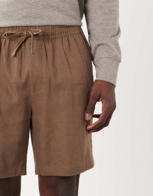 Threadbare - Brune shorts i hørblanding, 3 af 5