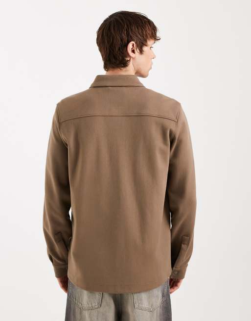 Threadbare – Brungrå skjortjacka med ficka framtill, 3 av 5