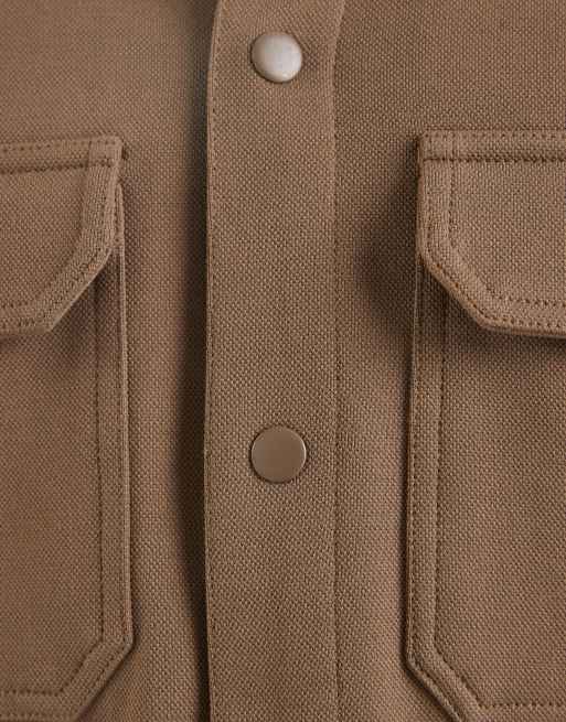 Threadbare – Brungrå skjortjacka med ficka framtill, 5 av 5