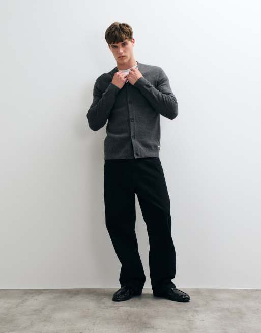 Threadbare button up knitted cardigan in grey marl, 2 of 5