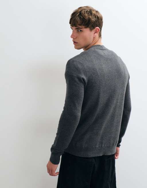 Threadbare button up knitted cardigan in grey marl, 5 of 5