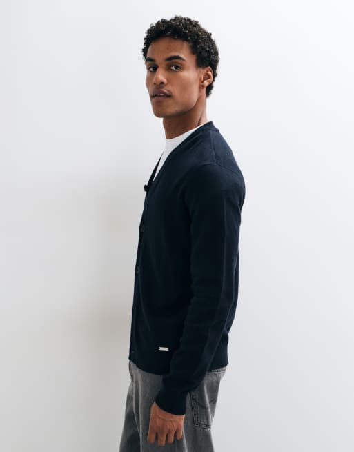 Threadbare button up knitted cardigan in navy, 2 of 5