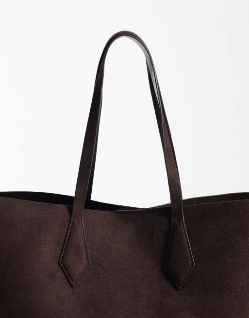 Threadbare cabas en daim synthétique chocolat, 3 de 4