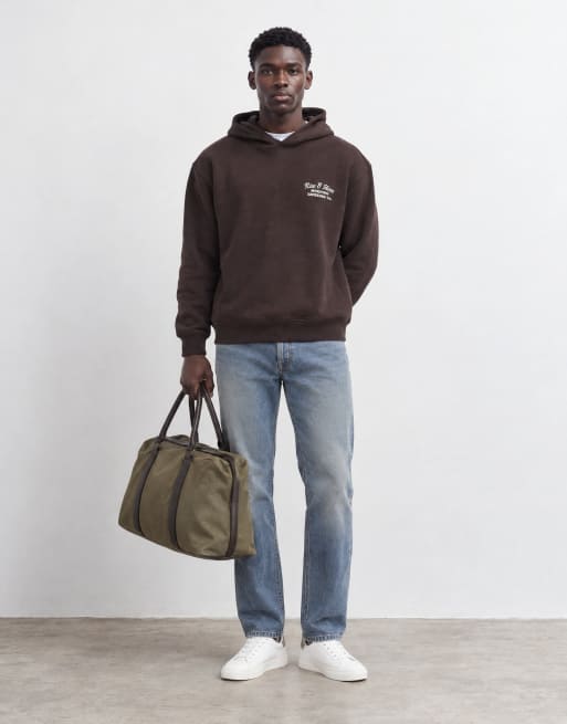 Threadbare caffeine crew graphic print hoodie in chocolate brown, 8 of 8