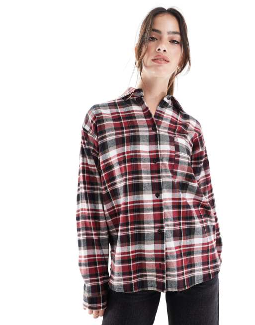 Threadbare - Camicia a quadri bordeaux