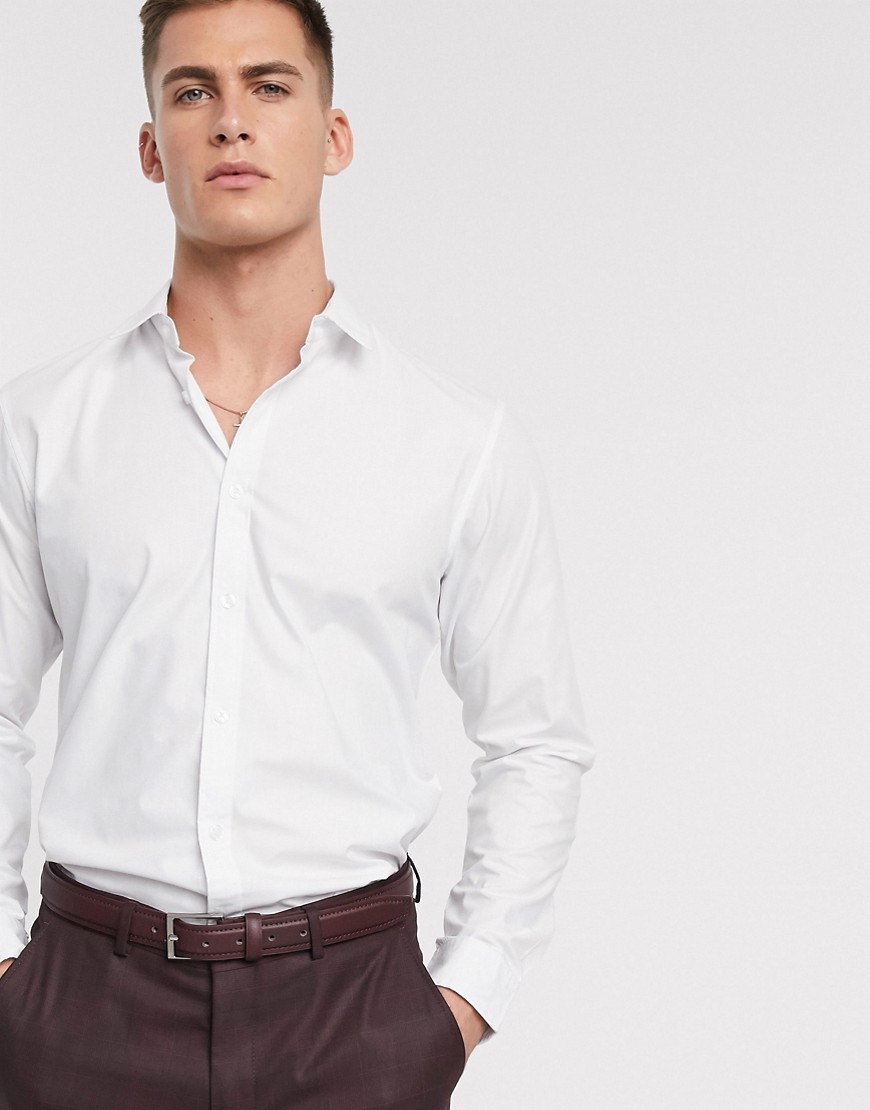 Threadbare - Camicia basic in popeline bianco