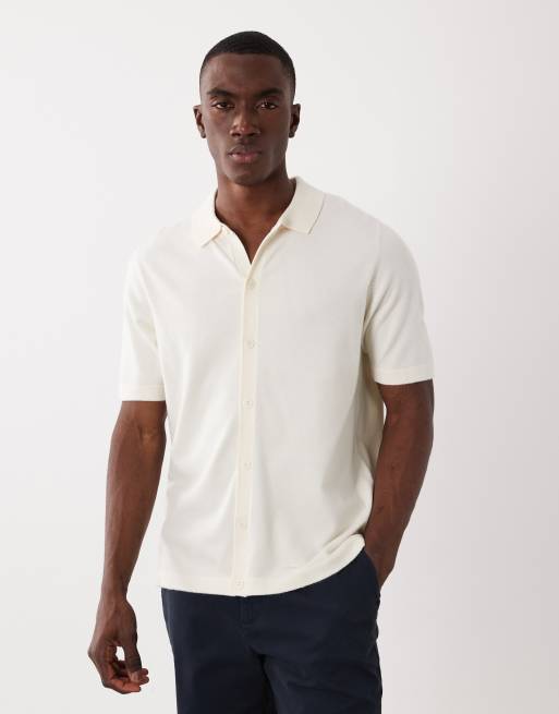 Threadbare - Camisa color crudo holgada de manga corta de punto