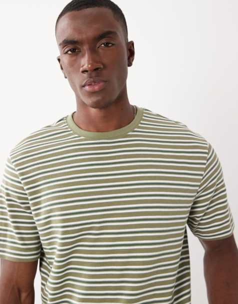 Threadbare - Camiseta blanca y verde a rayas de manga corta - view 1