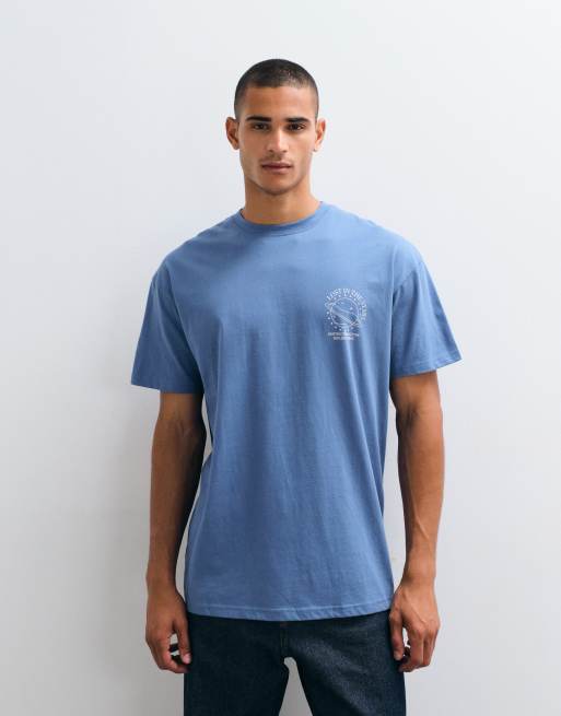 Threadbare - camiseta de corte holgado con estampado trasero "lost in the stars" en azul vintage, 2 de 5
