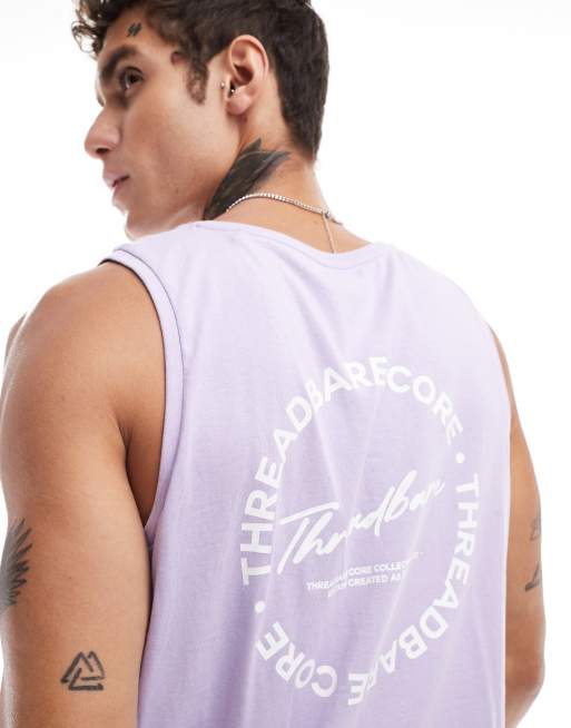 Threadbare - Canotta color lavanda con stampa del logo