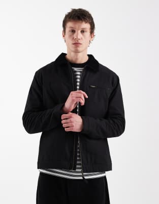 Threadbare Canvas Zip Front Barn Jacket In Black