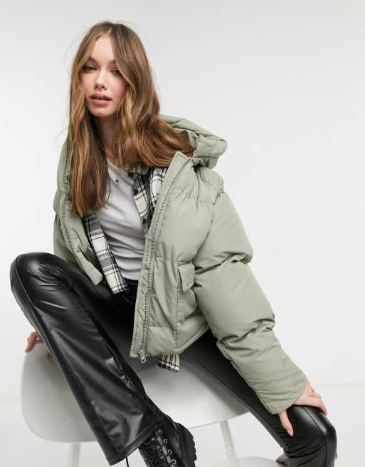 Threadbare - Cappotto con cappuccio a tulipano, colore verde salvia