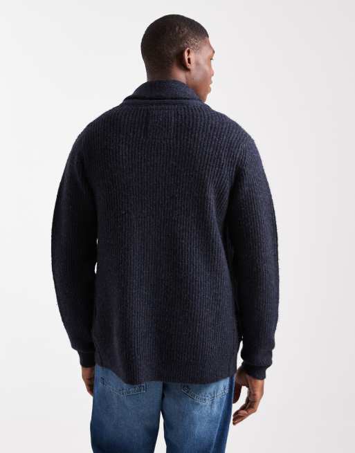 Threadbare - Cardigan blu navy con dettaglio sciallato, 3 di 5