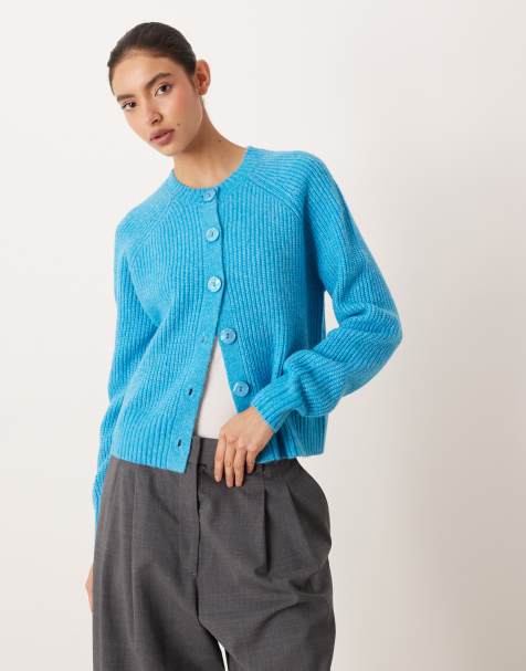 Threadbare - Cardigan girocollo blu acqua - view 1