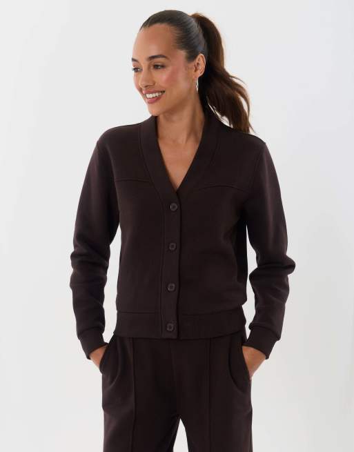 Threadbare Cardigan & jogger sweat set in chocolate brown, 5 of 5