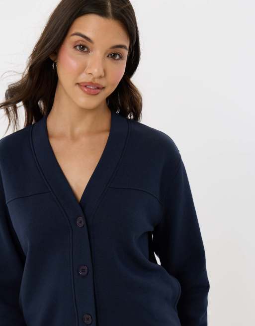 Threadbare Cardigan & jogger sweat set in navy, 3 of 4
