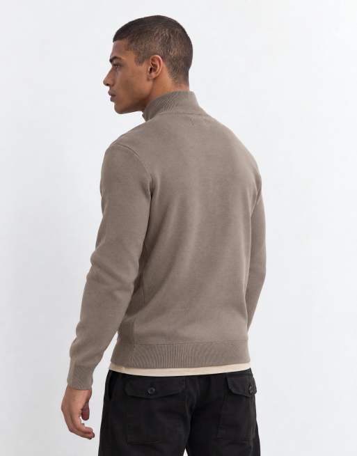 Threadbare Cardigan mit durchgehendem Reißverschluss und Trichterkragen in Taupe, 7 von 9