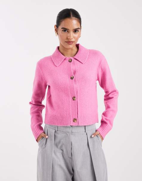 Threadbare cardigan with collar detail in pink