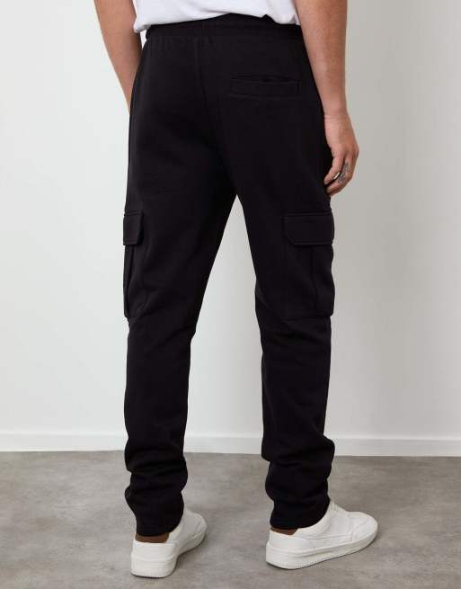 Threadbare Cargo joggers in black, 4 of 4