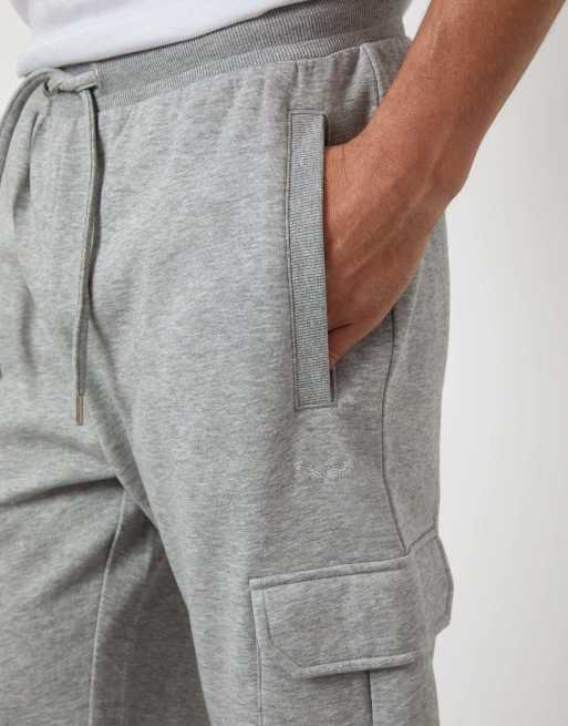 Threadbare Cargo joggers in light grey, 3 of 4