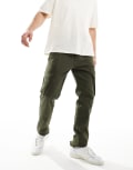 [Threadbare] Threadbare cargo pants in washed khaki-Green W30 Khaki