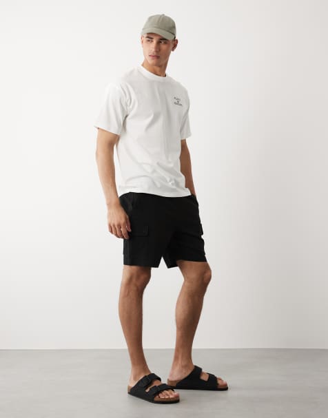 Threadbare cargo shorts in black - view 1