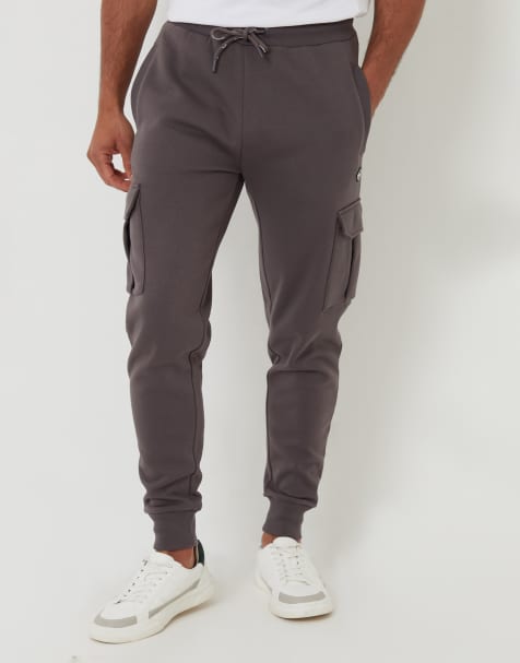 Threadbare Cargo style joggers in dark grey - view 1