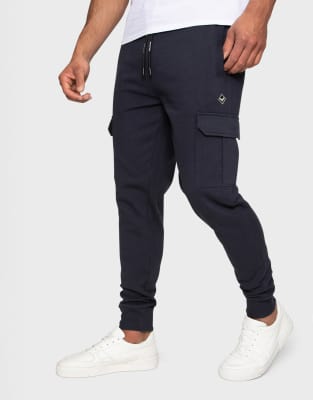 Threadbare Cargo Style Joggers In Blue