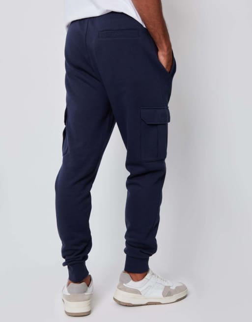 Threadbare Cargo style joggers in navy, 4 of 4
