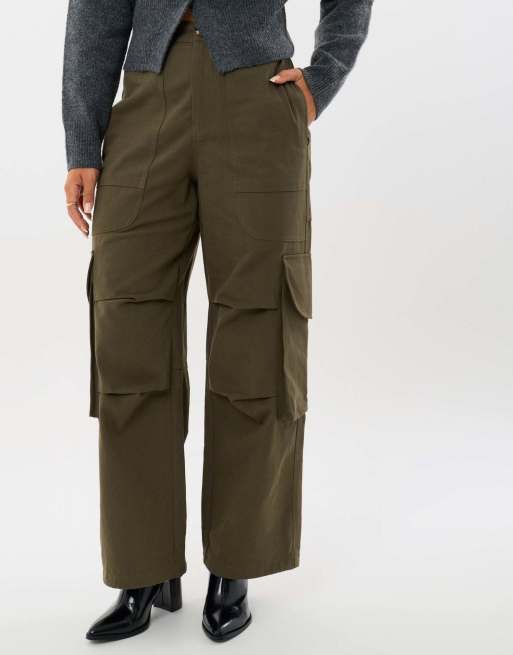 Threadbare Cargo utility trousers in khaki, 2 of 4