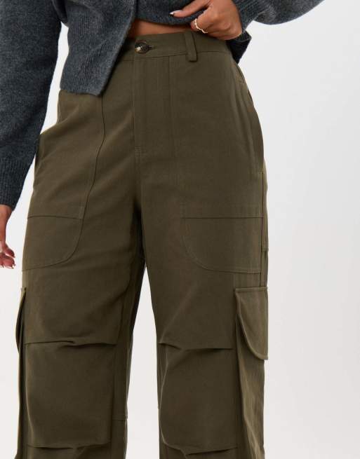 Threadbare Cargo utility trousers in khaki, 3 of 4