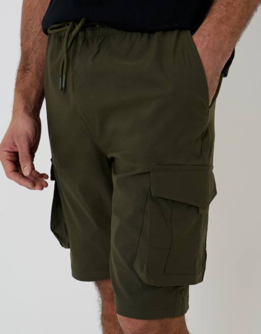 Threadbare - Cargoshort met trekkoord in de taille in kaki, 5 van 5