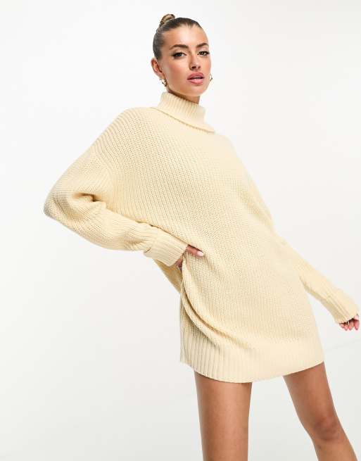 Turtleneck Oversized Sweater Dress