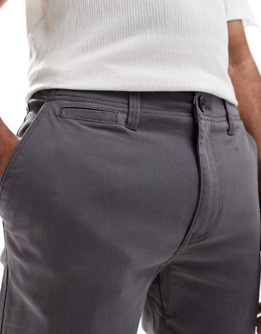 Threadbare 'castello' cotton slim fit chino trousers with stretch in grey, 4 of 5