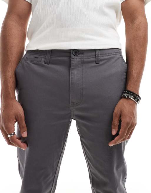 Threadbare 'castello' cotton slim fit chino trousers with stretch in grey, 5 of 5