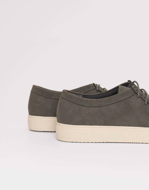 Threadbare Casual lace up trainers in grey, 3 of 4