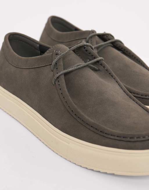 Threadbare Casual lace up trainers in grey, 4 of 4