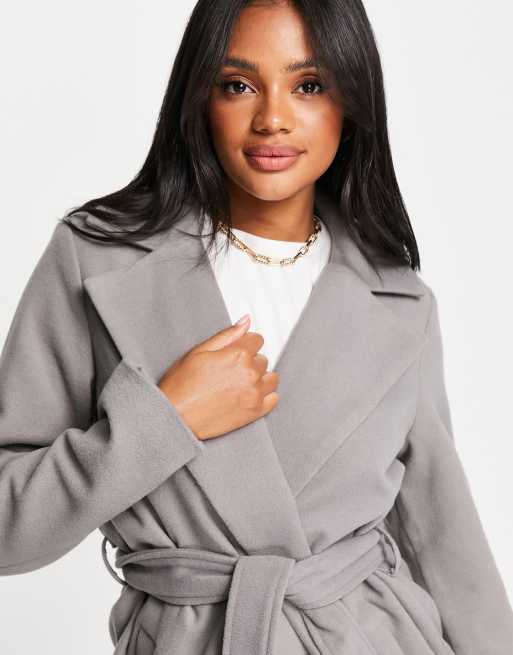 Light grey clearance wrap coat