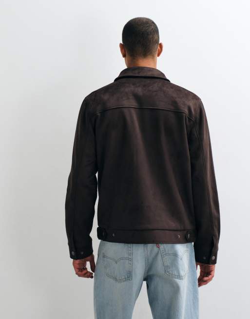 Threadbare - Chaqueta con cuello de ante sintético en marrón chocolate, 5 de 5