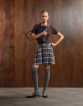 [Threadbare] Threadbare check pleated mini skirt in blue 8 BLUE