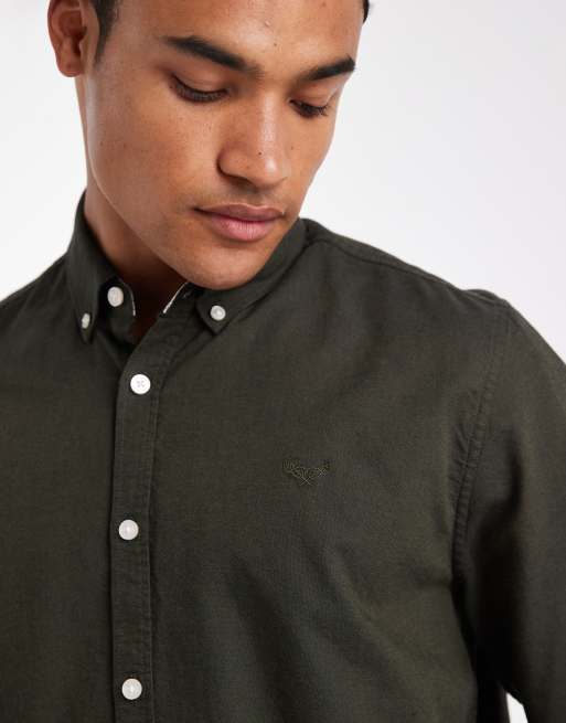 Threadbare - Chemise en coton oxford à manches longues - Kaki, 5 de 5