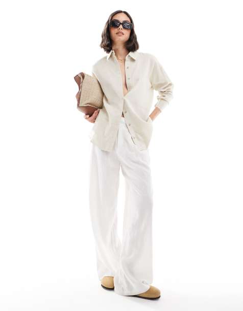 Threadbare - Chemise en lin mélangé - Taupe - view 1