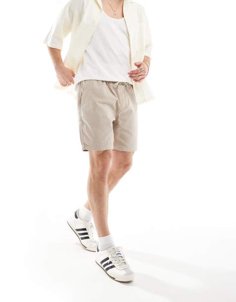 Threadbare - Chino corti color pietra scuro con vita elasticizzata - view 1