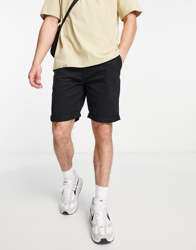 Threadbare chino shorts in black