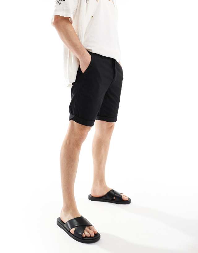 Threadbare - chino shorts in black